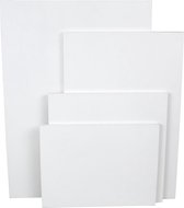 Schilderspaneel houten schilders paneel Wit set van 4 stuks 40x40cm
