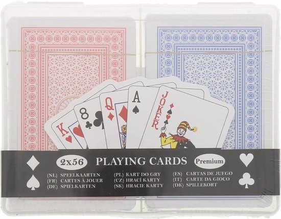 Thumbnail van een extra afbeelding van het spel Luxe Speelkaarten - 2 stuks in handige opbergdoos - poker kaarten - 2 STUKS - kaartspel