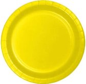 Kartonnen Bordjes geel 18cm 20st - Wegwerp borden - Feest/verjaardag/BBQ borden / Gebak bordjes maat