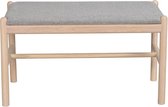 Nordiq Memphis houten bankje - Met kussen - B80 x H46 x D40 cm - Whitewash