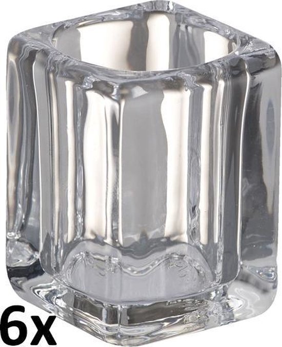 Bevatten cijfer Afrika 6 stuks Bolsius glazen relight refill kaarsen houder square 76/55/55 |  bol.com