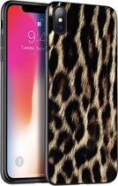 Apple iPhone X / XS Backcover - Bruin - Tijgerprint - Soft TPU