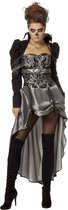 Wilbers & Wilbers - Gotisch Kostuum - Dark Victorian Lady - Vrouw - grijs,zilver - Maat 46 - Halloween - Verkleedkleding
