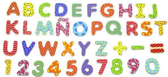 Thumbnail van een extra afbeelding van het spel Viga Toys - Magnetische Letters & Nummers 77 stuks