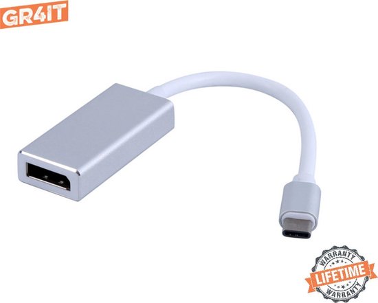 USB-C / Thunderbolt 3 - Type C naar DisplayPort adapter (4K Ultra HD) -  Zilver 0,20 CM... | bol.com