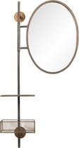 Clayre & Eef Wandspiegel 55*20*105 cm Koperkleurig Ijzer, Glas, Hout Ovaal Grote Spiegel Muur Spiegel Wand Spiegel