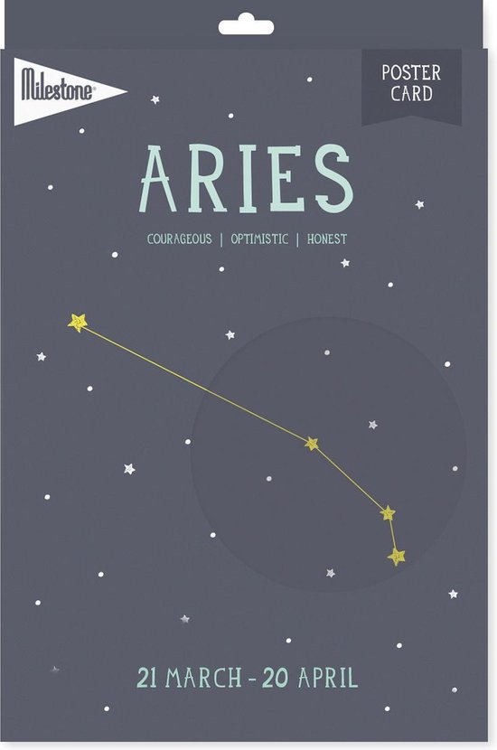 Milestone Poster Sterrenbeeld Ram Eng A4 Formaat Papier Grijs Beige Bol Com