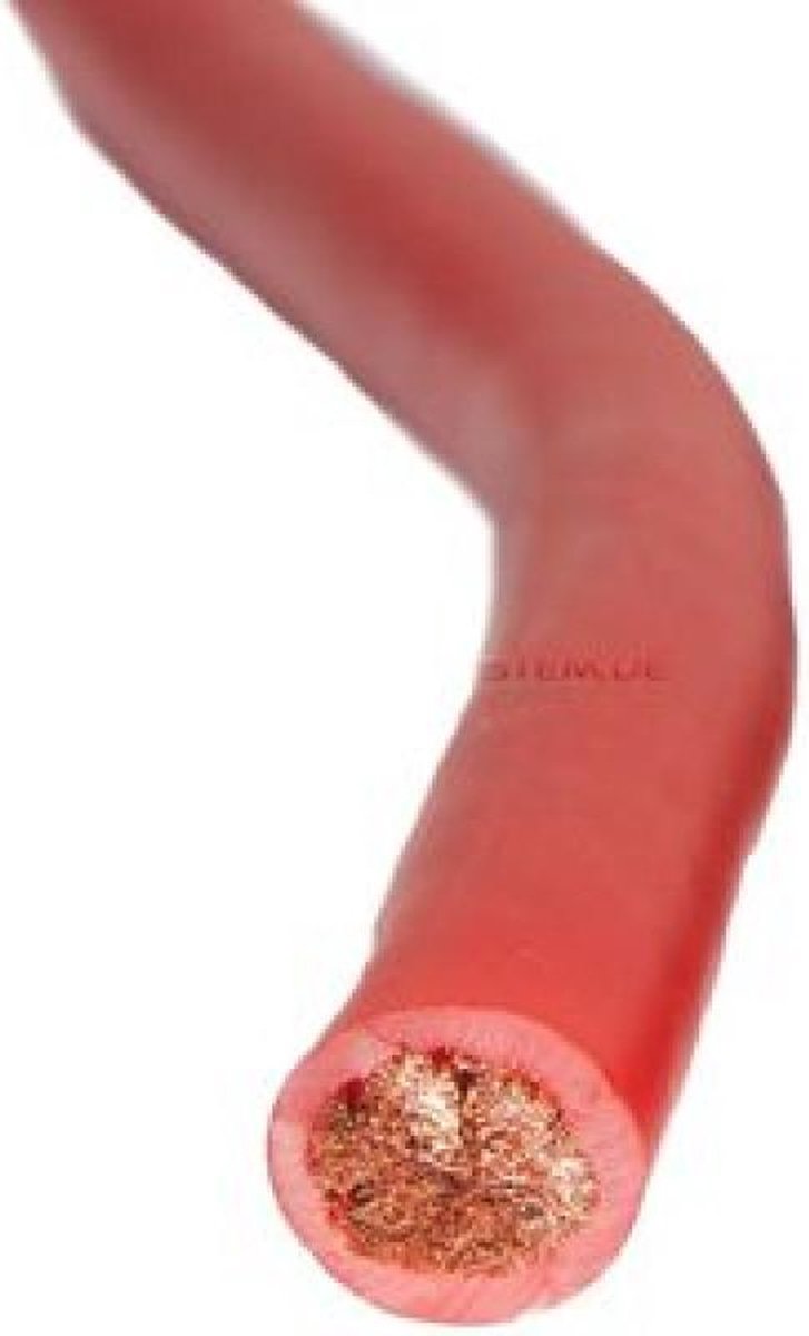 AUDIO SYSTEM HIGH-Performance 10mm² power Kabel. Per rol van 25 meter Rood