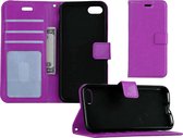 Hoes voor iPhone 7/8 Flip Case Cover Flip Hoesje Book Case Hoes - Paars
