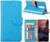 Bookcase Geschikt voor: Nokia 6.1 Plus - Turquoise - portemonnee hoesje