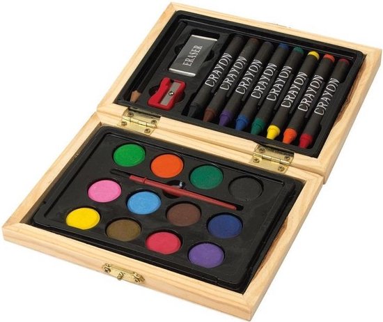 Rechtsaf homoseksueel Hinder Kleuren en tekenen koffer met verf, krijt en meer - Creatief speelgoed  kleurkoffers | bol.com