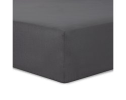 VISION Hoeslaken - Antraciet - 180x200 cm met ruime hoek van 30cm - Geschikt voor boxspring matras - 100% katoen