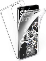 Hoesje geschikt voor Samsung Galaxy S20 Ultra - 360 Graden Case 2 in 1 Hoes Transparant + Ingebouwde Siliconen TPU Cover Screenprotector