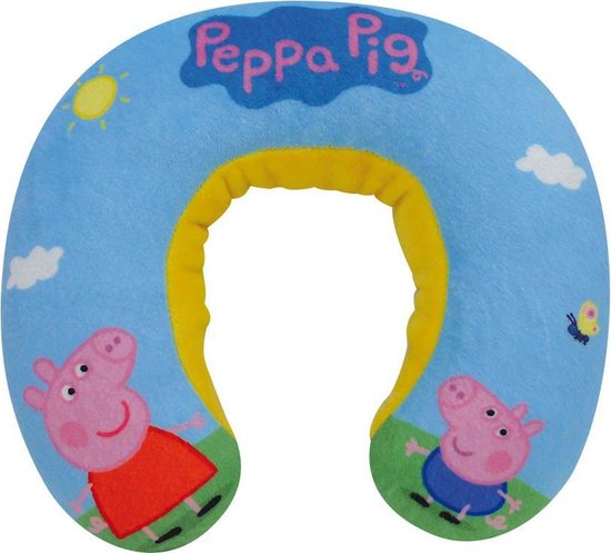 Peppa Pig - Hoofdsteun - Nekkussen - Blauw - 20x22cm