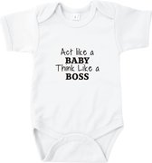Baby Rompertje Act like a baby, think like a boss | Korte mouw 74/80 Wit