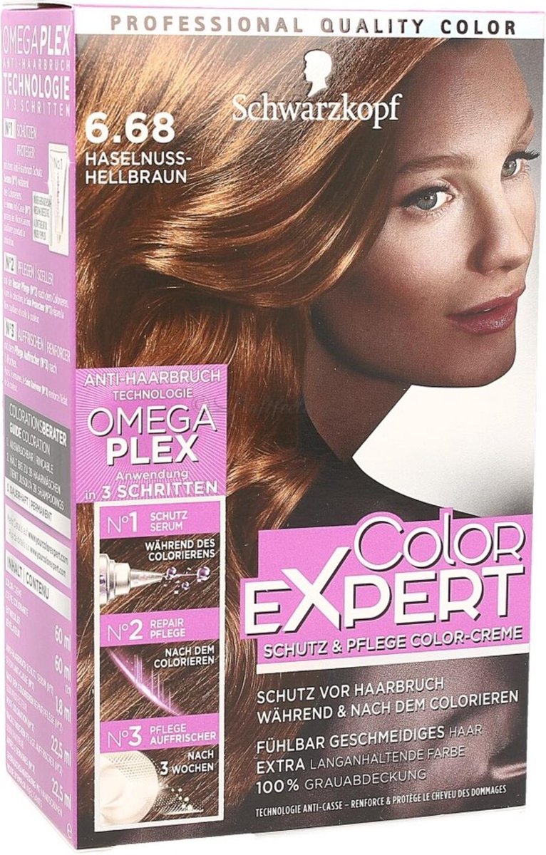 Schwarzkopf Color Expert Omega plex 6.68 Hazelnoot - LICHT BRUIN | bol.com