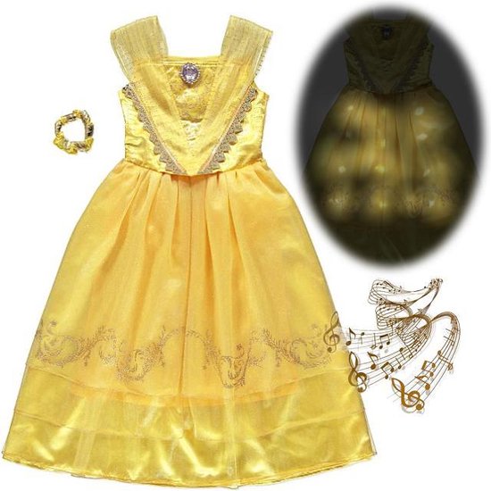 Disney Belle jurk Beauty and the Beast met lichtjes, muziek en  haaraccessoire! | bol.com