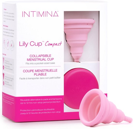 Intimina - Lily Compact Cup maat A - kleine menstruatiecup met plat opvouwbaar compact design