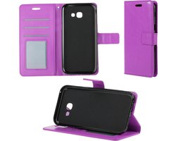 Hoesje - Geschikt voor Samsung Galaxy A5 2017 - Luxe Bookcase - Walletcase Hoes - Portemonnee - Cover - Telefoonhoes - Paars