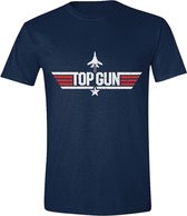 Top Gun - Logo Heren T-Shirt - Marineblauw - L