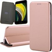 Étui pour iPhone SE 2020 - Étui pour iPhone 8 - Étui pour iPhone 7 - Étui pour livre - Portefeuille mince - Or rose