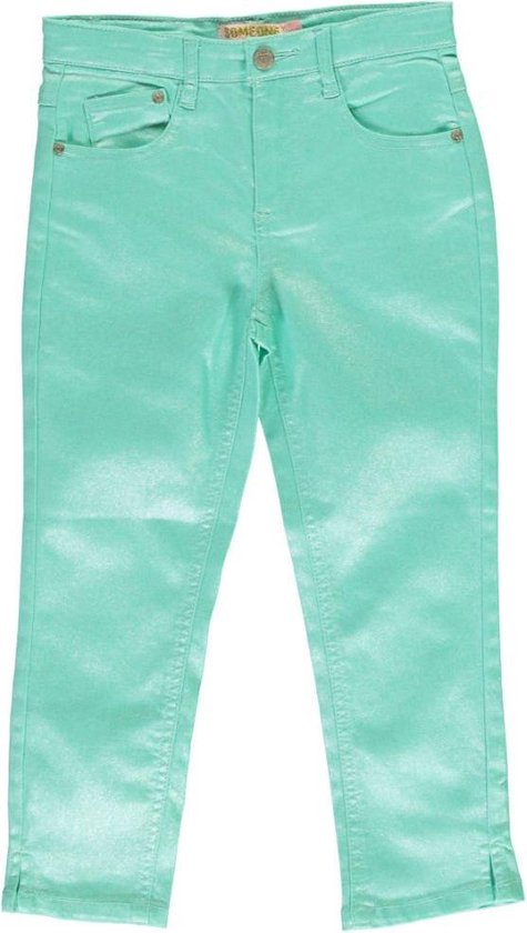 Someone mintgroene glitter slim fit stretch ankle jeans meisje - Maat 110 |  bol.com