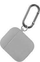 Airpods hoesje met Haak - Siliconen beschermhoesje voor de Apple AirPods oplaadcase - grijs