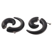 Kaisa Jewelry Zwarte fake plug spiraal oorbellen 8 mm