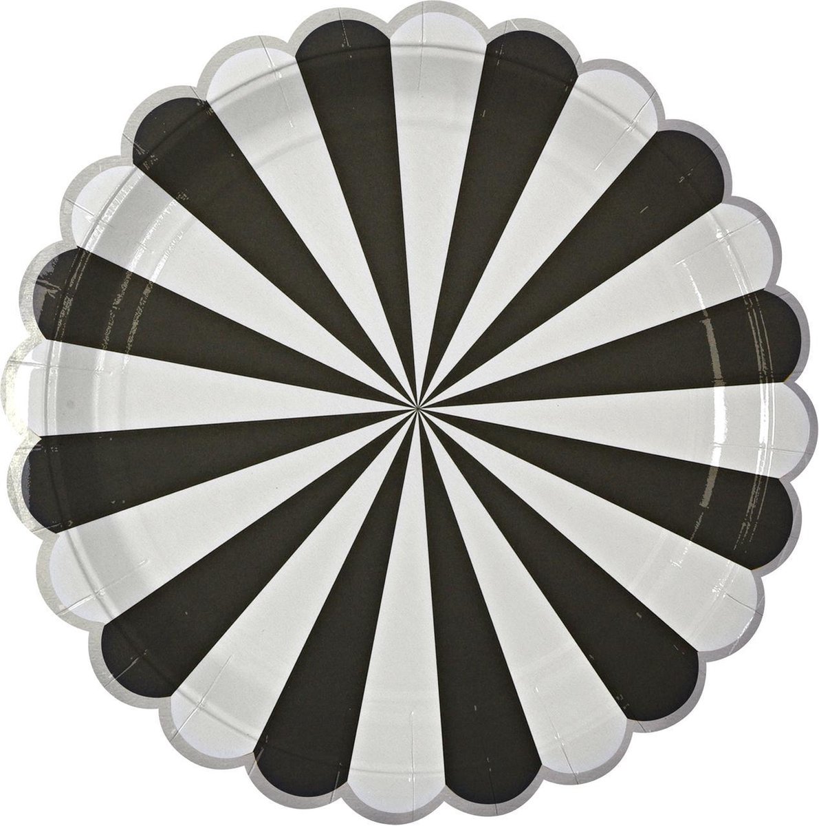 Kartonnen borden - Strepen - Zwart - Meri Meri - 8 stuks - 23cm
