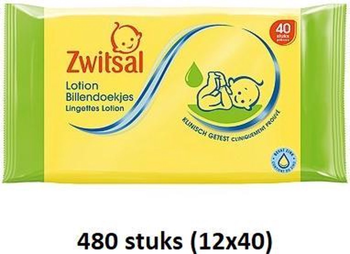 Zwitsal Baby Billendoekjes Lotion 12x40 doekjes Voordeelverpakking | bol.com