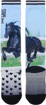 Stapp Horse Kniekous Black Horse Print - Ruiter sokken paarden print - mt 35/38
