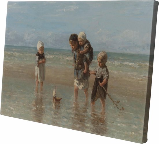 Kinderen der zee | Jozef Israëls | 1872 | Wanddecoratie | Canvas | 30CM x 20CM | Schilderij | Foto op canvas | Oude meesters
