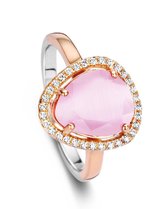 Velini jewels-R6302P-52 -Ring -925 Zilver rosé- Gekleurde Cubic Zirkonia