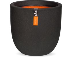 Capi Europe - Bloempot bol Smooth NL - 35x34 - Zwart - Bloempot voor binnen en buiten - Levenslang garantie - Breukbestendig - 100% Recyclebaar - CO2 Neutraal geproduceerd - KBL932