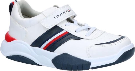 Tommy Hilfiger jongens klittenband sneaker - Wit multi - Maat 35 | bol.com