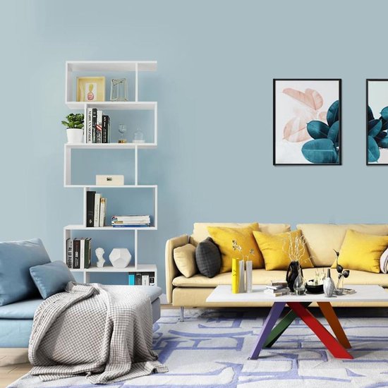 Bobbel Home - Boeken kast - Witte Opbergkast met Schappen - Ruime Opslagcapaciteit - Stabiel en Veilig - Boekenrek - 70x24x190,5 cm van Bobbel Home — afbeelding 3