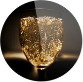 CHAMPAGNE BUBBELS | Wanddecoratie | Ronde Plexiglas | 40CM x 40CM | Schilderij | Foto op plexiglas