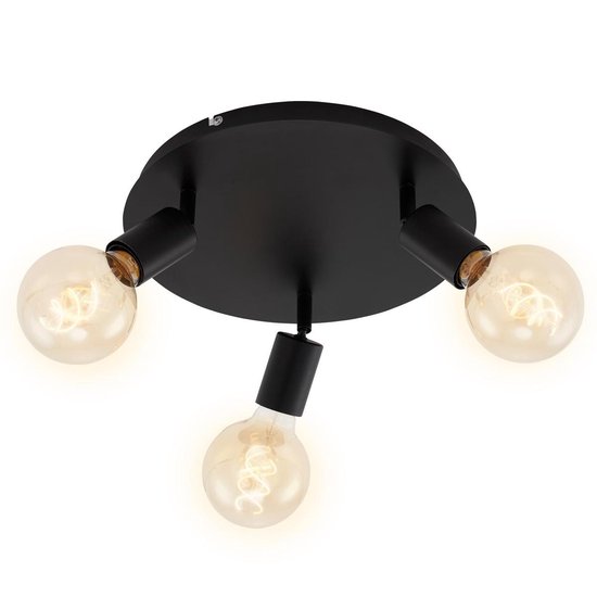 Briloner Leuchten PEARL Plafondlamp - 3 -lichts - Spots kantelbaar  3x E27 - Ø 30cm - Zwart