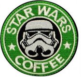 Star Wars Coffee geborduurde groene film patch embleem met velcro