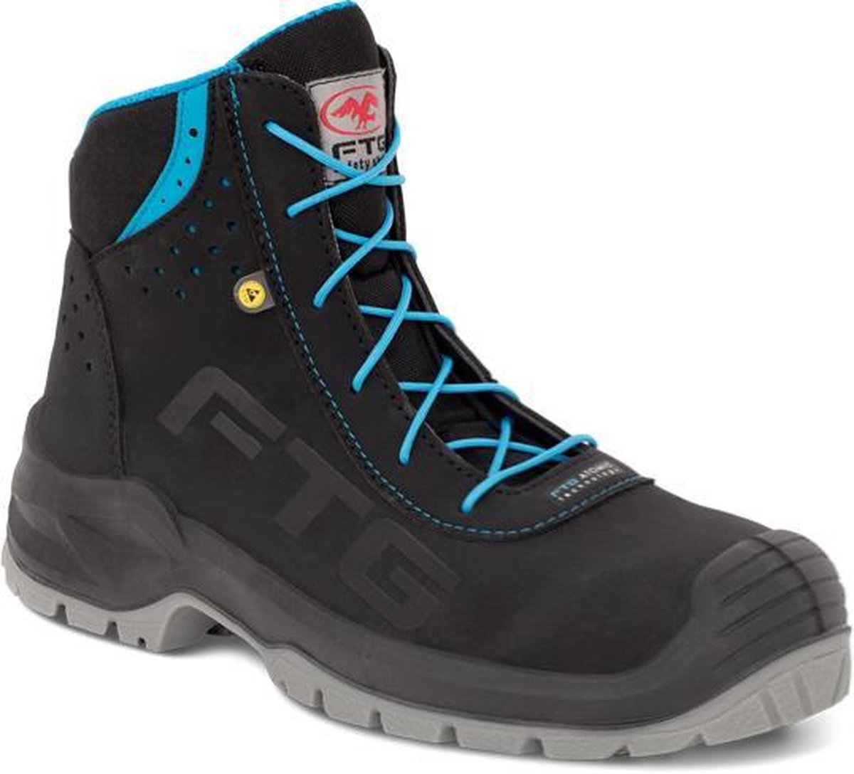 FTG FIREBRAND werkschoen S3 SRC ESD Zwart/Lichtblauw 43