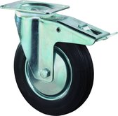 Westfalia Roulette fixe avec pneus en caoutchouc plein + frein, diamètre 160 mm