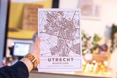 TextTim.nl Gegraveerde Stadskaart Poster Utrecht Middel Hout