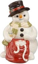 Goebel - Kerst | Decoratief beeld / figuur Sneeuwpop cadeaus voor het festival | Aardewerk - 22cm - Limited Edition