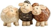 Goebel® - Kerst | Decoratief beeld / figuur "Schapen Susi, Fina en Rune" | Aardewerk, 12cm