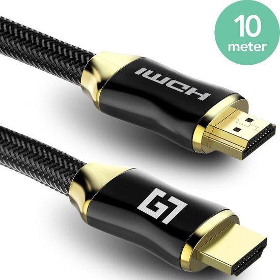 LifeGoods HDMI Kabel 2.0 Gold Plated - High Speed Cable - 18GBPS - Full HD 1080p - 3D - 4K (60 Hz)- Ethernet - Audio Return Channel - HDMI naar HDMI - Male to Male - Voor TV - DVD - Laptop - Tablet - PC - Beeldscherm - Beamer - 10 Meter - Extra Lang