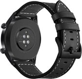 YONO Leer Bandje 22mm - Horlogebandje geschikt voor Samsung Galaxy Watch 46mm / 3 (45mm) / Gear s3 - Polar Vantage M2 / Grit X - Garmin Vivoactive 4 / Venu 2 - Huawei Watch GT 3 (pro) / 2 - Amazfit GTR - Zwart