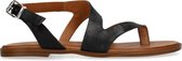 Sacha - Dames - Zwarte leren sandalen - Maat 37