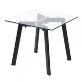 Meubilaire - salontafel - kristallen - blad - Metaal-  Glas - Zwart - 73.5 x 36 x 36cm