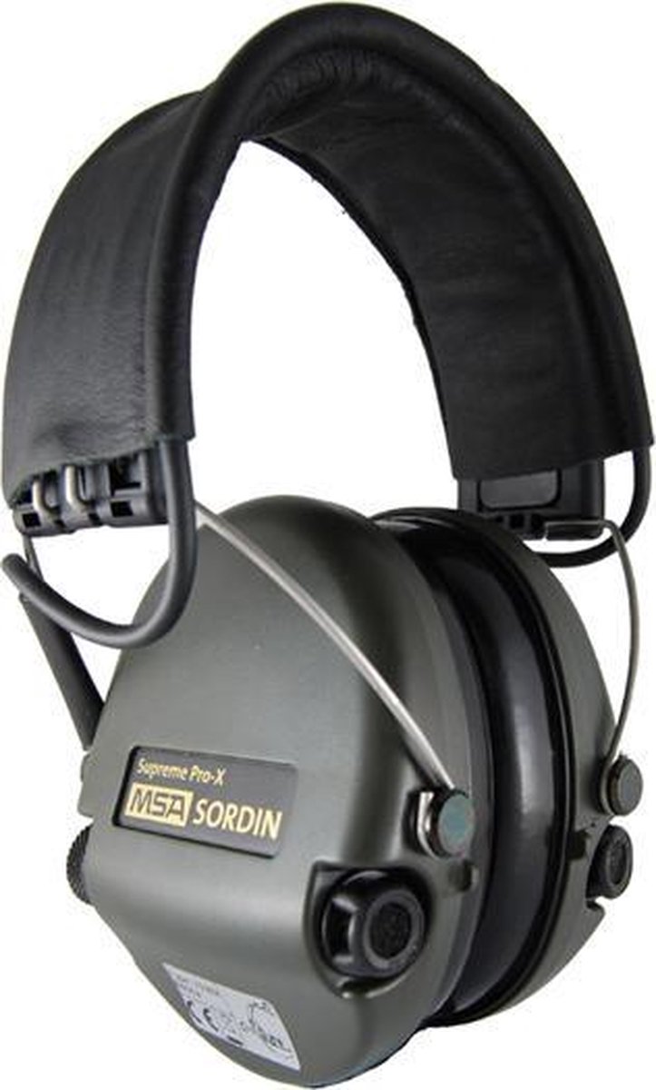 MSA Sordin Supreme Pro X - 5 jaar garantie - zwarte hoofdband - groene kappen - elektrische oorkappen - jacht - schietsport - - MSA