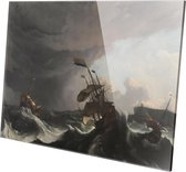 Oorlogsschepen tijdens een storm | Ludolf Bakhuysen | 1876 | Plexiglas | Wanddecoratie | 60CM x 40CM | Schilderij | Oude meesters | Foto op plexiglas